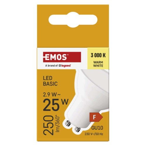 Lampadina LED GU10 2.9W (25W) 250lm...