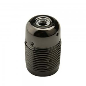 Portalampada Filettato in Metallo E27 Nero Cromo FAI 1031/F/NEC