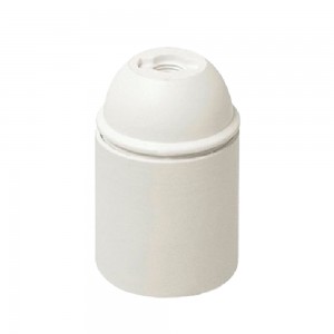 Portalampada E27 Bianco in Termoplastica con Foro Filettato 10x1 | FAI 0165/TP