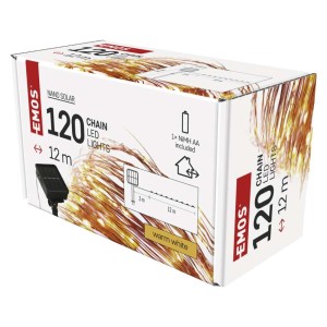 Catena luminosa NANO LED solare da 12 metri con filo in rame e luce bianca calda, perfetta per interni ed esterni | Emos D3ZW01 2