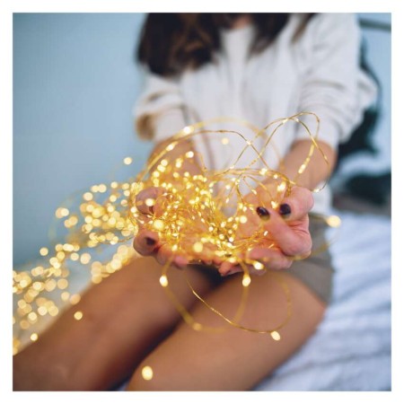 Catena Luminosa NANO LED Solare 12m Rame Luce Bianca Calda per Interni ed Esterni | Emos D3ZW01