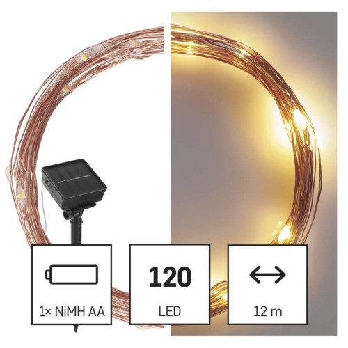 Catena Luminosa NANO LED Solare 12m...