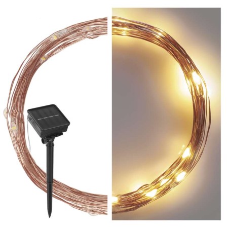 Catena Luminosa NANO LED Solare 12m Rame Luce Bianca Calda per Interni ed Esterni | Emos D3ZW01