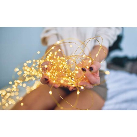 Catena Luminosa NANO LED Solare 12m Rame Luce Bianca Calda per Interni ed Esterni | Emos D3ZW01