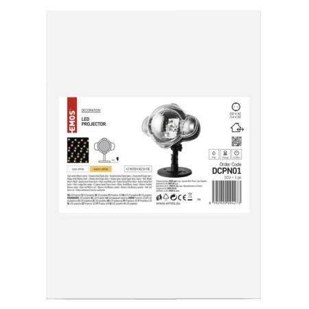 Proiettore LED Decorativo Stelle, Luce Bianca Calda e Fredda, per Interno ed Esterno | EMOS DCPN01