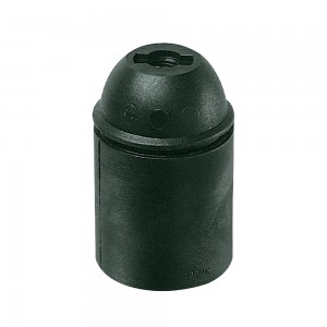 Portalampada E27 Nero in Termoplastica con Foro Filettato 10x1 | FAI 0165/N/TP