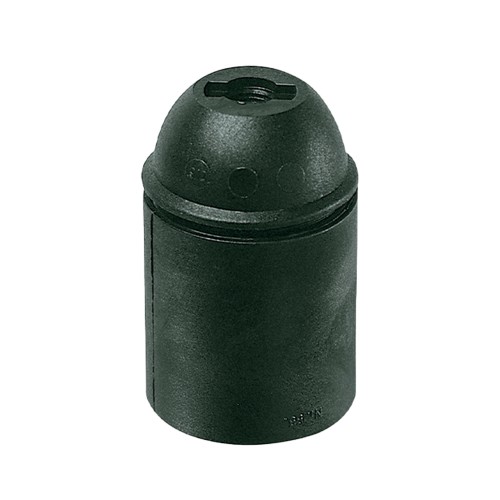 Portalampada E27 Nero in Termoplastica con Foro Filettato 10x1 | FAI 0165/N/TP