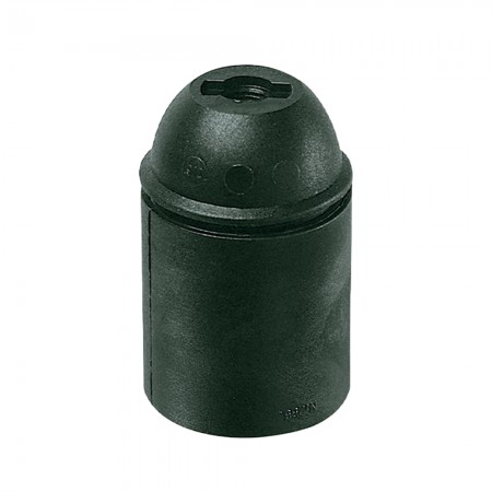 Portalampada E27 Nero in Termoplastica con Foro Filettato 10x1 | FAI 0165/N/TP