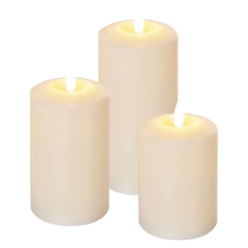 SET 3 CANDELE LED FINTA CERA A BATTERIE DCCV15