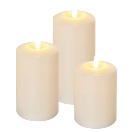 SET 3 CANDELE LED FINTA CERA A BATTERIE DCCV15