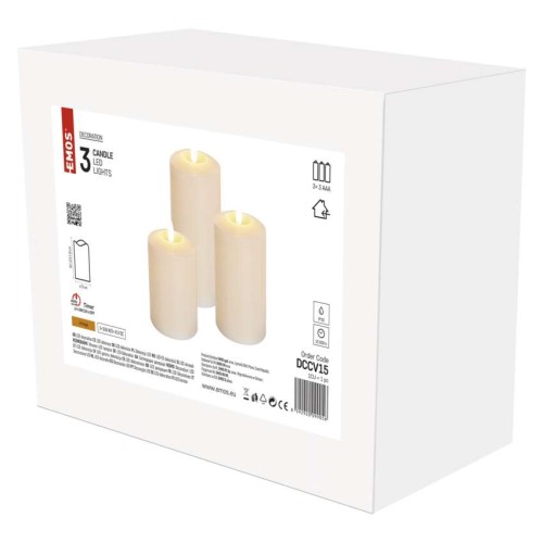 SET 3 CANDELE LED FINTA CERA A...