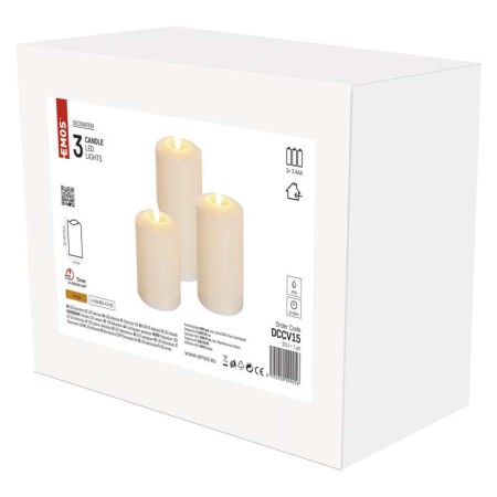 SET 3 CANDELE LED FINTA CERA A BATTERIE DCCV15