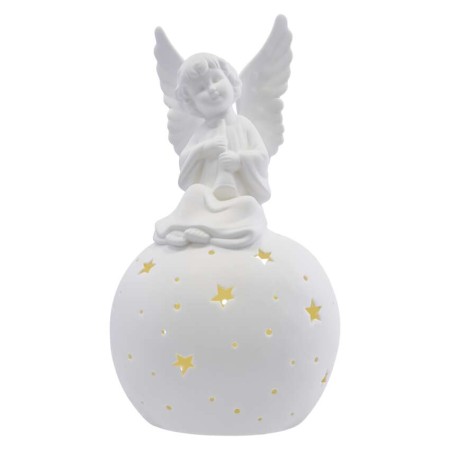 Splendido Angelo di Natale in Ceramica con Luci LED Bianche Calde | Emos DCLW33