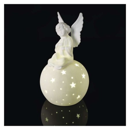 Splendido Angelo di Natale in Ceramica con Luci LED Bianche Calde | Emos DCLW33