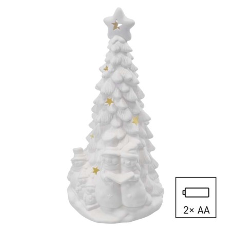 Albero di Natale in Ceramica con Pupazzi di Neve e Luci LED Bianche Calde | Emos DCLW31