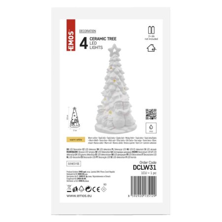 Albero di Natale in Ceramica con Pupazzi di Neve e Luci LED Bianche Calde | Emos DCLW31
