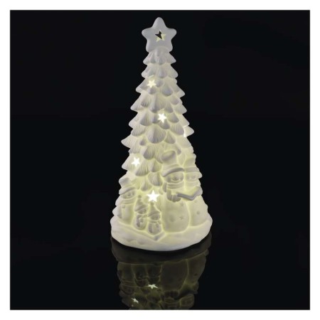 Albero di Natale in Ceramica con Pupazzi di Neve e Luci LED Bianche Calde | Emos DCLW31
