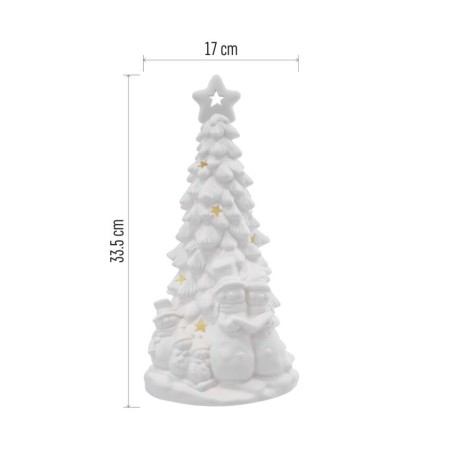Albero di Natale in Ceramica con Pupazzi di Neve e Luci LED Bianche Calde | Emos DCLW31
