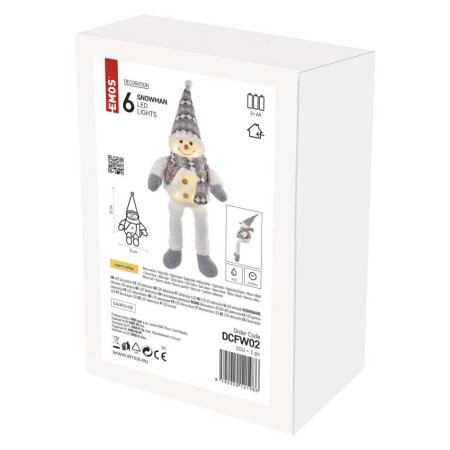 Pupazzo di Neve Natalizio LED Seduto 31 cm con Luce Bianca Calda | Emos DCFW02