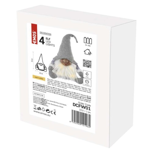 Gnomo Natalizio LED Seduto 35 cm con...