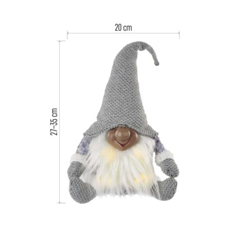 Gnomo Natalizio LED Seduto 35 cm con Luce Bianca Calda | Emos DCFW01