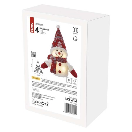 Pupazzo di Neve Natalizio LED con Luce Bianca Calda 25 cm | Emos DCFW04