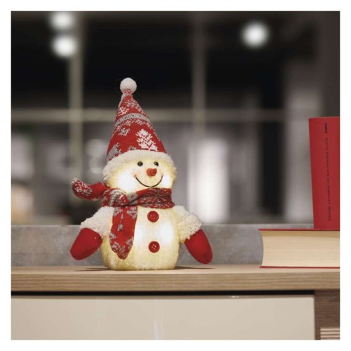 Pupazzo di Neve Natalizio LED con Luce Bianca Calda 25 cm