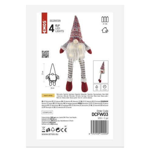 Elfo Natalizio LED Seduto 27 cm con...