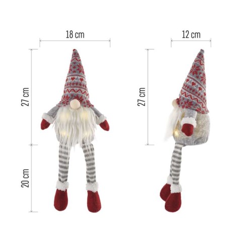 Elfo Natalizio LED Seduto 27 cm con...