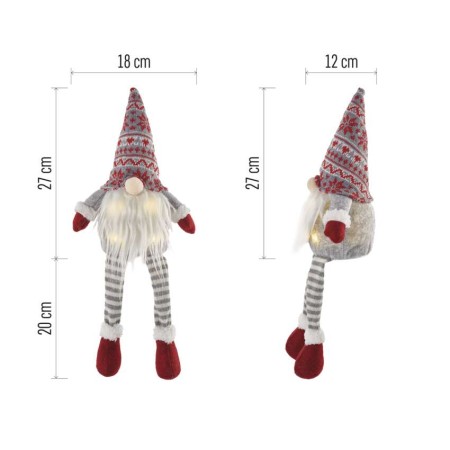 Elfo Natalizio LED Seduto 27 cm con Luce Bianca Calda | Emos DCFW03