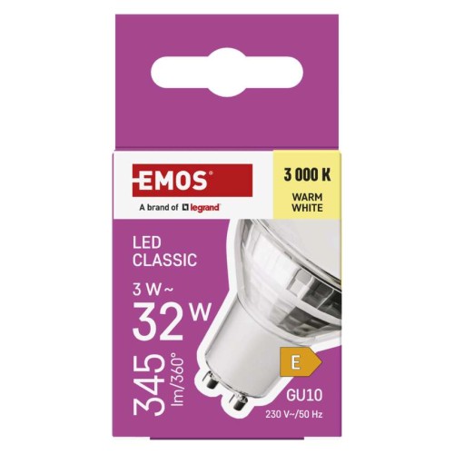 Lampadina LED GU10 3W (32W) 345lm...