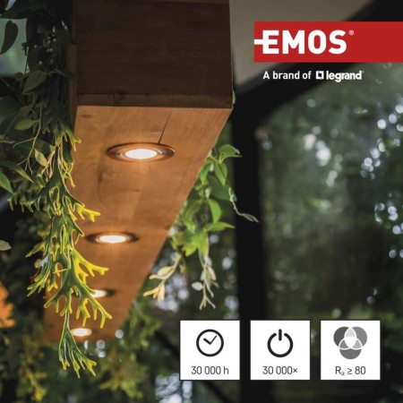 Lampadina LED GU10 3W (32W) 345lm 4000K Luce Neutra Vetro Finitura Argento | Emos ZQ8E18