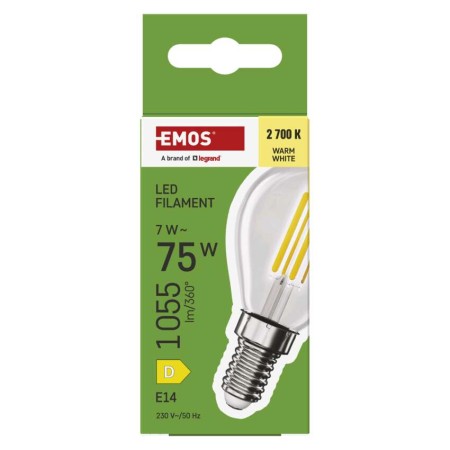 Lampadina LED Sfera E14 7W (75W) 1055lm 2700K Luce Calda | Emos ZF1D52