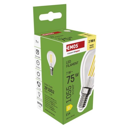 Lampadina LED Sfera E14 7W (75W) 1055lm 2700K Luce Calda | Emos ZF1D52