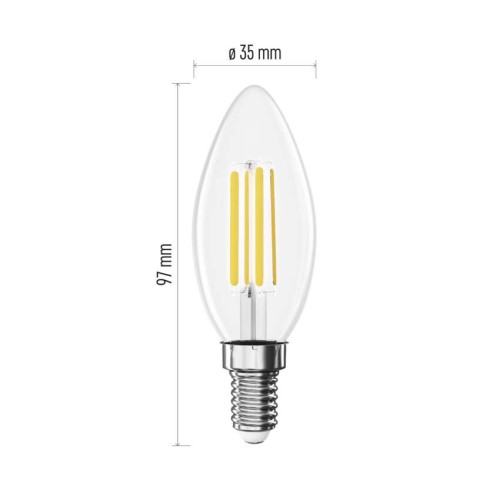 Lampadina LED Filamento Oliva E14 7W...
