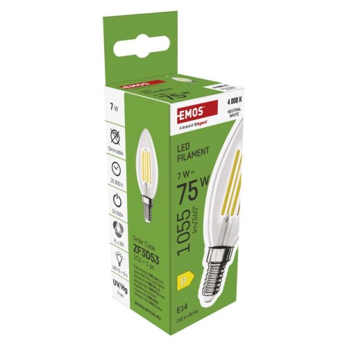 Lampadina LED Filamento Oliva E14 7W...