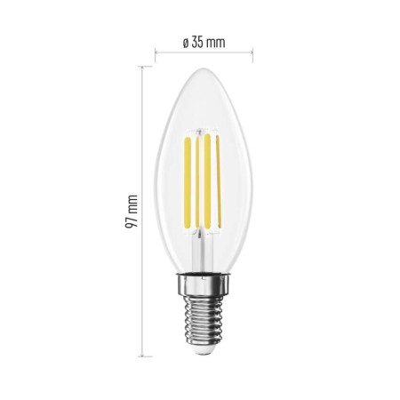 Lampadina LED Filamento Oliva E14 5.9W (60W) 806lm 4000K Luce Naturale| Emos ZF3D43