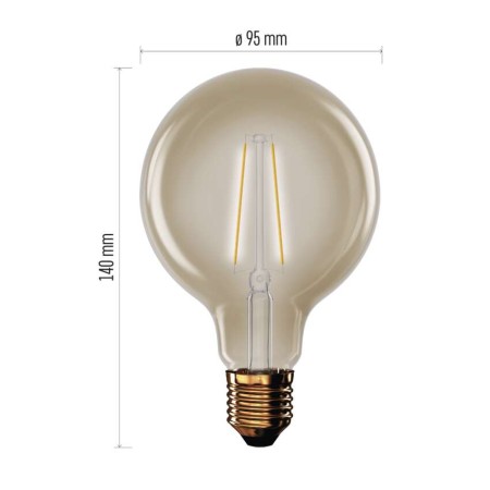 Lampadina LED Globo Vintage G95 E27 4.5W 420lm 2700K Vetro Ambra | Emos Z52032