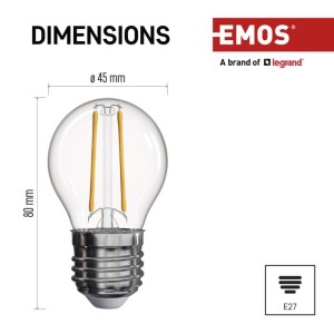 Lampadina LED Filamento Sfera E27 1.8W 4000K Luce Neutra Emos ZF1101 2