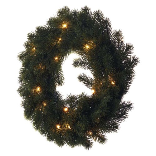 Ghirlanda natalizia LED da 40 cm con luci bianche calde e timer, perfetta per interni festivi | Emos DCTW05