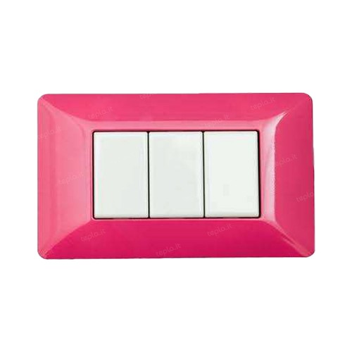 PLACCA 4 MODULI ROSA COMPATIBILE MATIX