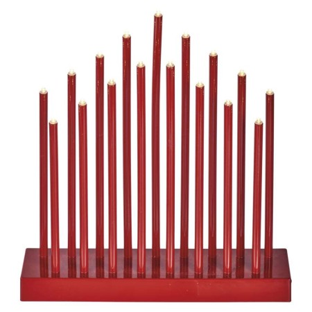 Candelabro LED Rosso 17 Luci Calde da Interno 28.5 cm | Emos DCAW03