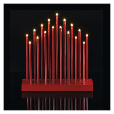 Candelabro LED Rosso 17 Luci Calde da Interno 28.5 cm | Emos DCAW03