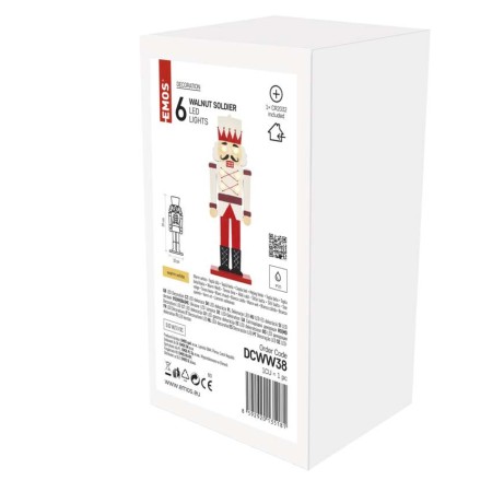 Schiaccianoci Natalizio LED in Legno 29 cm con Luce Bianca Calda | Emos DCWW38