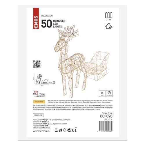 Decorazione Natalizia LED Renna con...