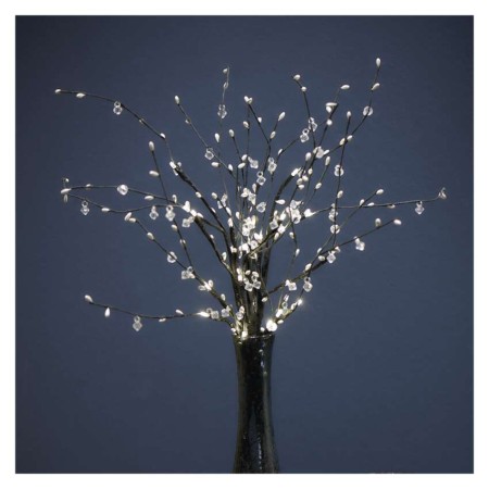 Decorazione Natalizia LED Rametti con Perle 60 cm, Luce Bianca Calda da Interno con Timer