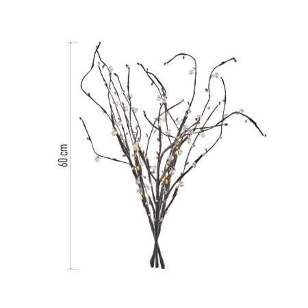 Decorazione Natalizia LED Rametti con Perle 60 cm, Luce Bianca Calda da Interno con Timer | Emos DCTW08