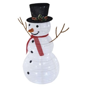 Pupazzo di Neve Natalizio LED Pieghevole 90 cm, con luce fredda, ideale per decorazioni interne ed esterne | Emos DCFC29 2