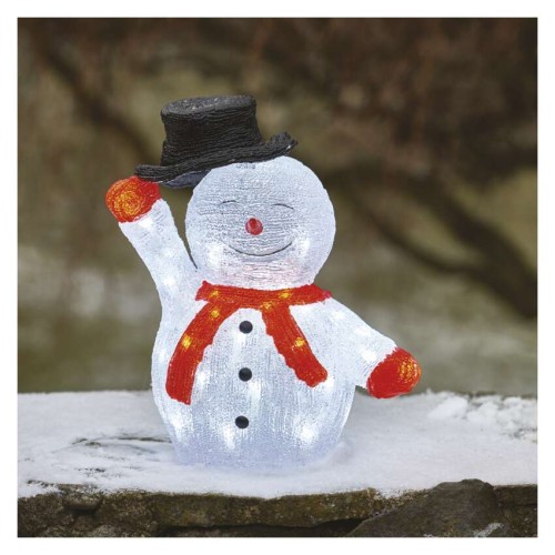 Pupazzo di Neve LED con Cappello 36 cm, decorazione luminosa per interno ed esterno, con timer | Emos DCFC18
