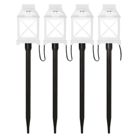 Set di 4 Lanterne LED da Giardino, Bianco, Luce Bianca Fredda, per Esterni e Interni | EMOS DCLC01
